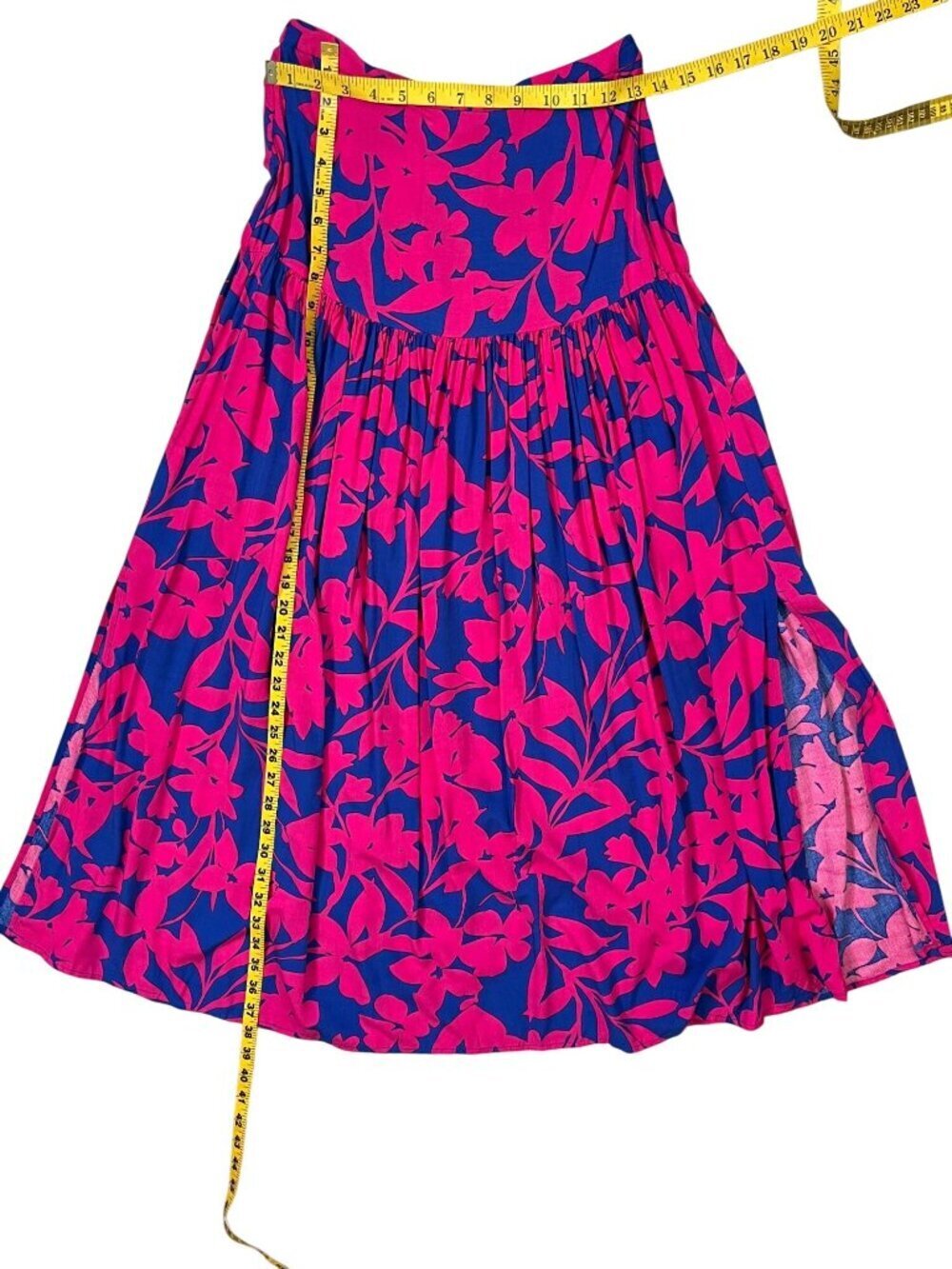 Able The Label Cassidy Skirt Pink Blue Floral Midi Anthropologie S Boho Resort - Picture 6 of 8